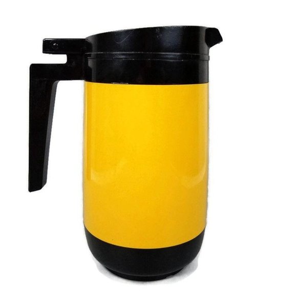 Rubbermaid Insulated Coffee Hot Tea Pitcher 3342 Mustard Black 30 Oz Vintage - Picture 2 of 11